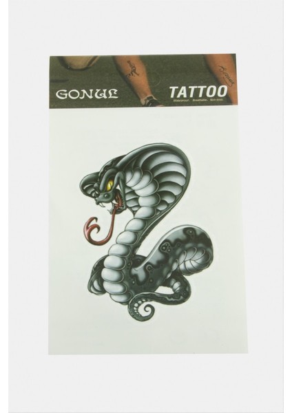 Allzey Yılan Tattoo Dövme Sticker-Beyaz