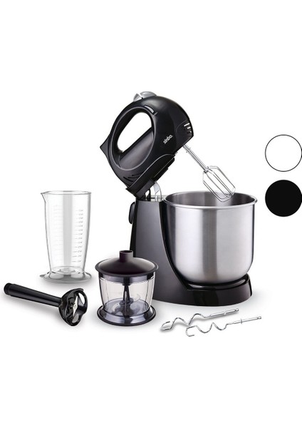 Tasli Mi̇kser Blender Seti̇ Kademe Hiz+Turbo Yoğurma+ Kase 300W600ML HAZNE700ML Ölçü