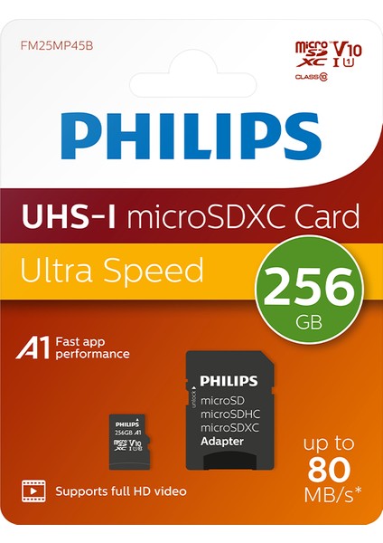 Phılıps 256GB Mıcro Sdxc 80 Mb/s C10 FM25MP45B/00 fiyatları
