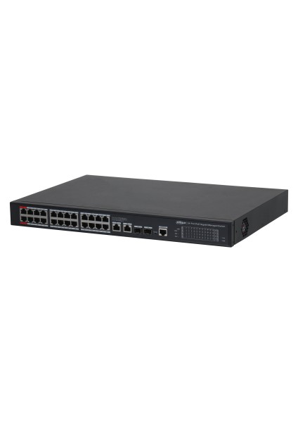 Dahua S4228-24GT-360 24 Port 24XGE-2XGE-2XGE/SFP Yönetilebilir 360W Poe Switch