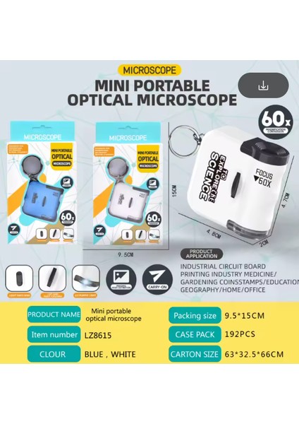 Öğrenciler Için Cep LED Işıklı Mini Oyuncak Çocuk Mikroskop indirimleri