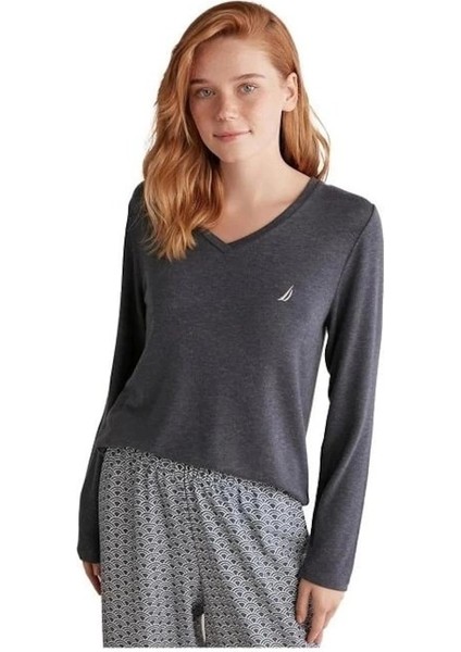 Nautıca W618 Kadın Patlı V Yaka Uzun Kollu Pijama Takımı fiyatları