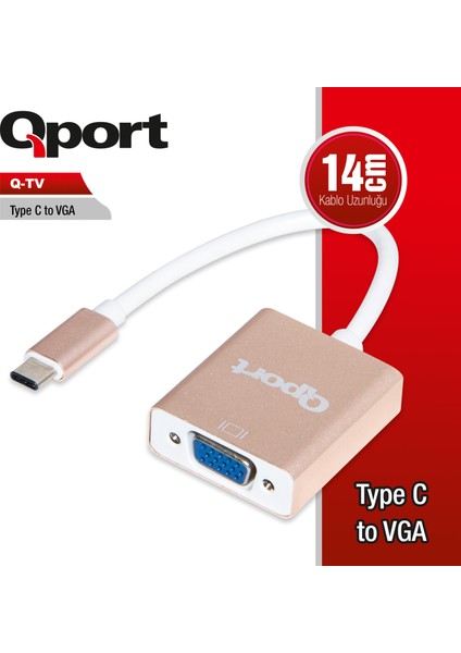 Qport Q-Tv Type-C To VGA Cevırıcı