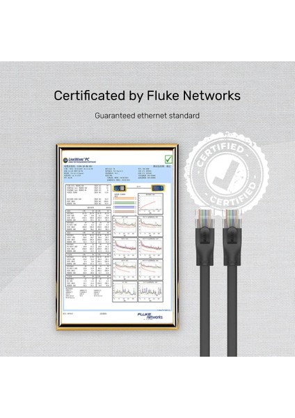 Unıtek Cat6 Patch Kablo 2mt Flat 1gbps, Siyah (C1810GBK)