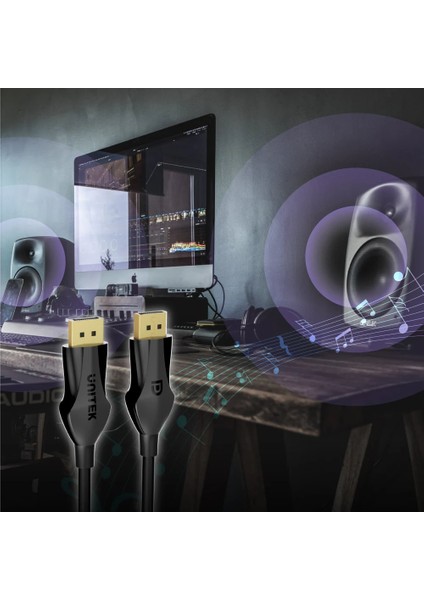 Unıtek Dısplay Port 1.4 Kablo 2mt 8k (C1624BK-2M)