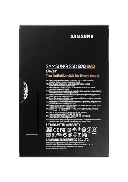 500GB Samsung 870 560/530MB/S Evo MZ-77E500BW SSD (Resmi Distribütör Garantili)