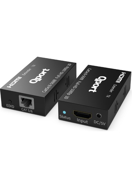 Qport Q-Hex3 HDMI Extender Cat6 60M 2 Lı Paket fiyatları