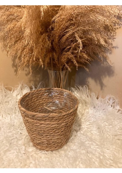 V Şeklinde Hasır Kalın Örgü Içi Poşetli Saksılık Orta Boy fiyatları