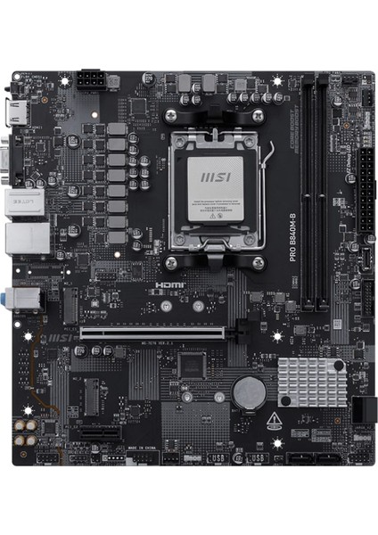 Msı Pro B840M-B Am5 Ddr5 8000MHZ(OC) HDMI VGA 2x M.2 USB 5 Gbs 2.5g Lan Matx