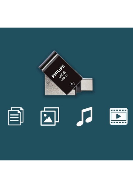 Phılıps 64GB Usb3.1 Type-C 100/150 Mb/s FM64DC152B/00 modelleri