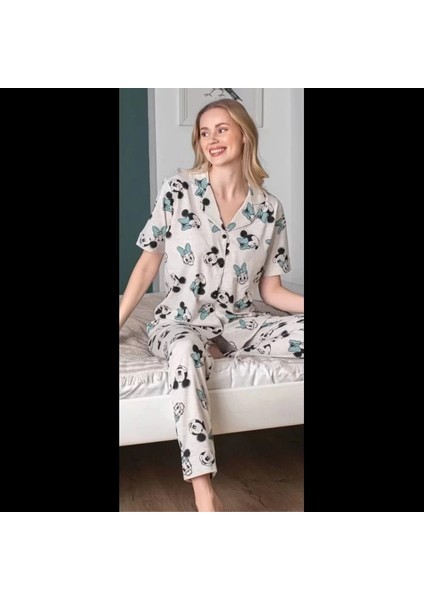 Freshness 110 Minnie Mauslu Patlı Kısa Kol Pijama Takımı