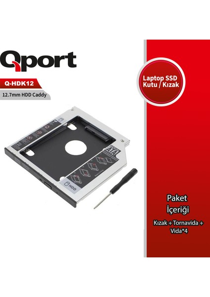 Qport Q-HDK12 2.5&quot; Hdd/ssd Uyumlu Cevırıcı 12.7&quot; Kızak