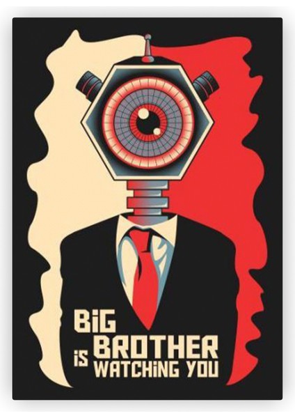 Big Brother Is Watching You 1984 Ahşap Poster 20X29 cm