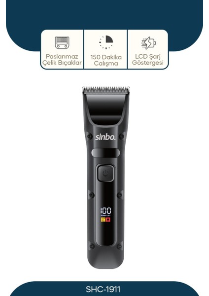 Çok Fonksiyonlu T Bıçaklı Saç Sakal Ense Kesme Makinesi, Siyah, SHC-1911