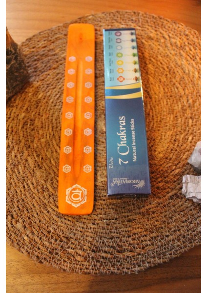 Çakra Spiritüel Tasarım Çubuk Tütsülük ve Tütsü Paketi Turuncu fiyatları