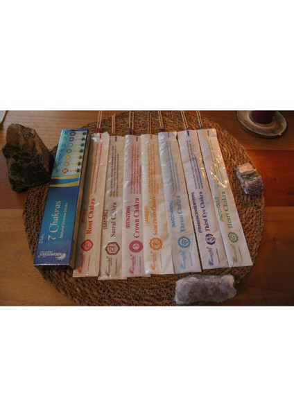 Çakra Spiritüel Tasarım Çubuk Tütsülük ve Tütsü Paketi Turuncu fırsatları