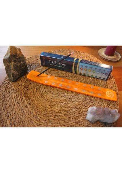 Çakra Spiritüel Tasarım Çubuk Tütsülük ve Tütsü Paketi Turuncu indirimleri