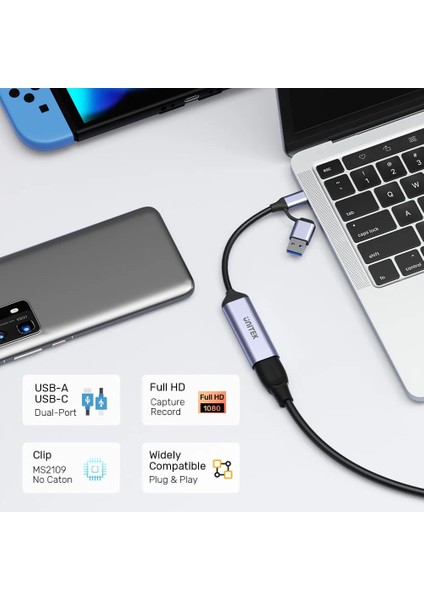 Unıtek 4K Vıdeo Capture Kart HDMI To Usb-C/a (V1167A)