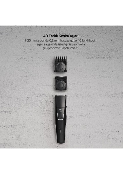 Çok Fonksiyonlu Erkek Bakım Seti, 40 Ayar, Siyah, AR5200