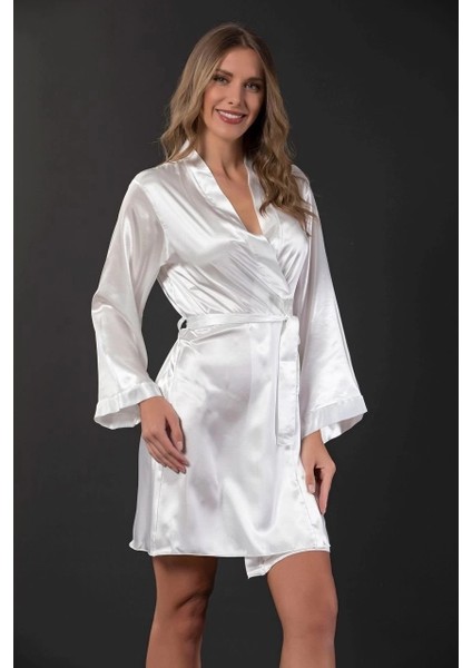 Nilay 652 Kısa Saten Sabahlık