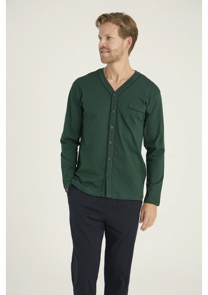 Kocabey 9267 Erkek V.yaka Boydan Düğmeli Pijama Takım