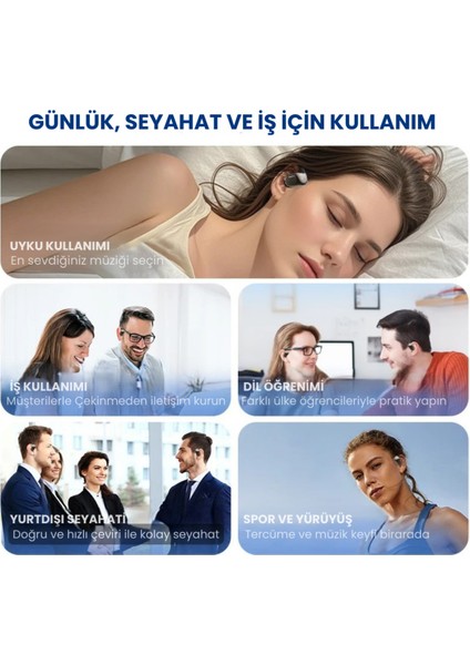 Aı Smart Translate Kulaklık – Kablosuz Gürültü Önleyici Bluetooth Headset | Spor, Seyahat ve Günlük Kullanım Için