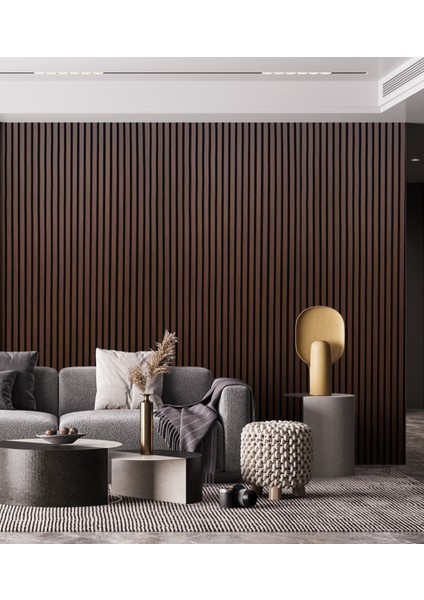 Mdf Ahşap Akustik Duvar Paneli 100X275 cm -Ceviz modelleri