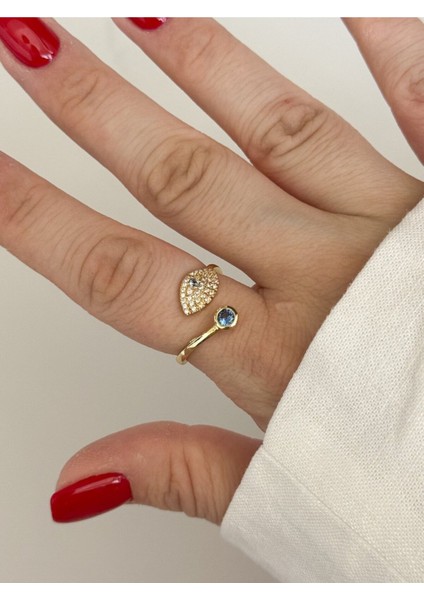 Mavi Taş Göz Yüzük