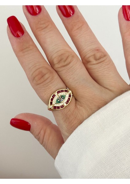 Pembe Taşı Göz Yüzük