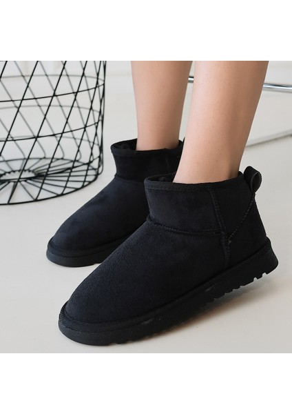 Içi Kürklü Bot Süet Siyah Topuk Boyu 1 cm fırsatları