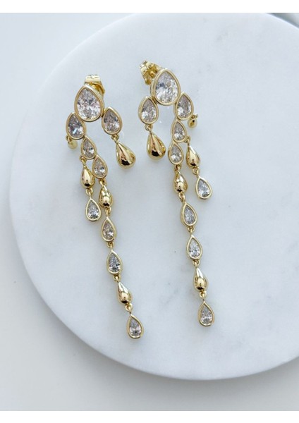 Özel Seri Taşlı Sallantılı Küpe