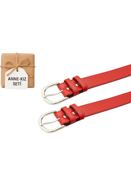 Anne Kız Kemer Seti Deri 3 cm Şık Kemer Kot ve Kumaş Pantolonlara Uygun Hediye Kombin fiyatları
