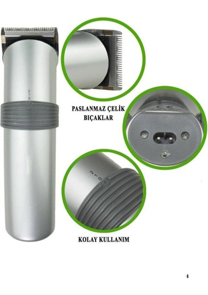 Şarjlı Profesyonel Saç Sakal Tıraş Makinesi, Ayarlanabilir 4 Taraklı, Altın Renk fırsatları