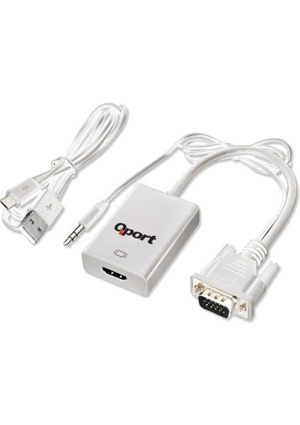 Qport Q-Vh VGA To HDMI Çevirici + Ses Kablosu fiyatları