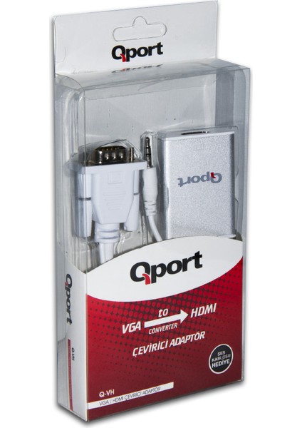 Qport Q-Vh VGA To HDMI Çevirici + Ses Kablosu fırsatları