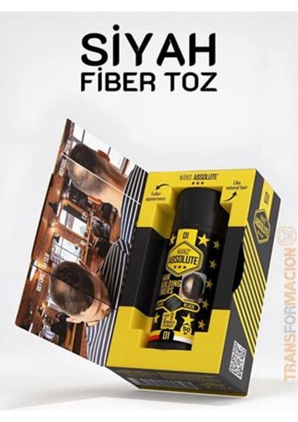 Saç Dolgunlaştırıcı Topik Toz Siyah 50 Gram, Doğal ve Hızlı Dolgunluk Sağlar