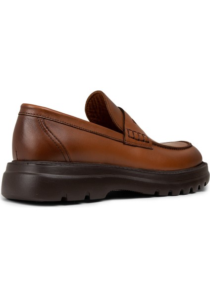 Erkek Hakiki Deri Taba Renk Kalın Taban Loafer - 02006MTBAE01 fiyatları