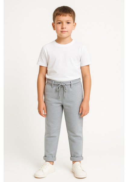 Okul Için Gri Jogger Pantolon