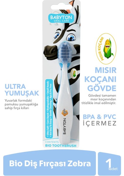 Babyton Bio Ultra Yumuşak Çocuk Diş Fırçası Zebra fiyatları