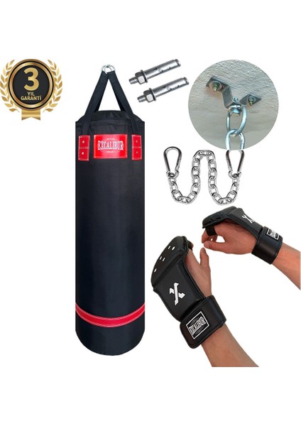 Polystar 100 x 30 cm Boks Kum Torbası Siyah - Eldiven Hediyeli