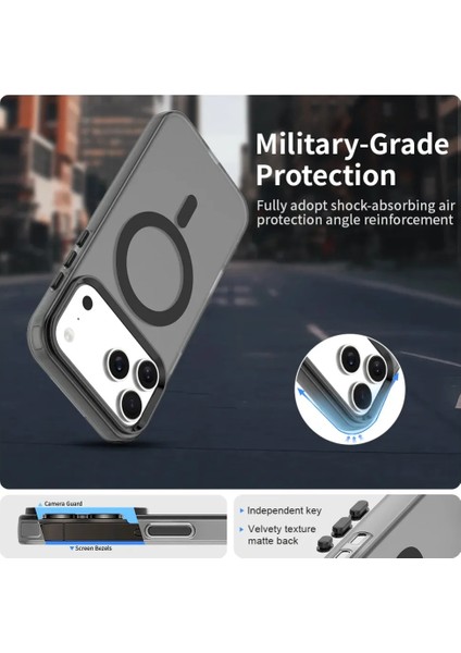 Iphone 17 Pro Uyumlu Kamera Koruma Çıkıntılı Magsafe Özellikli Renkli Mat Kılıf modelleri