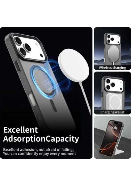 Iphone 17 Pro Uyumlu Kamera Koruma Çıkıntılı Magsafe Özellikli Renkli Mat Kılıf