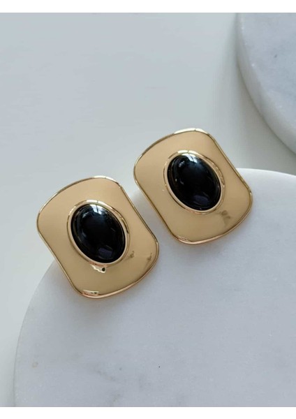 Çelik Köşeli Düğme Küpe