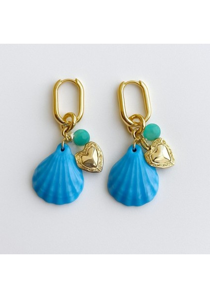 Cam Midye Charm Küpe