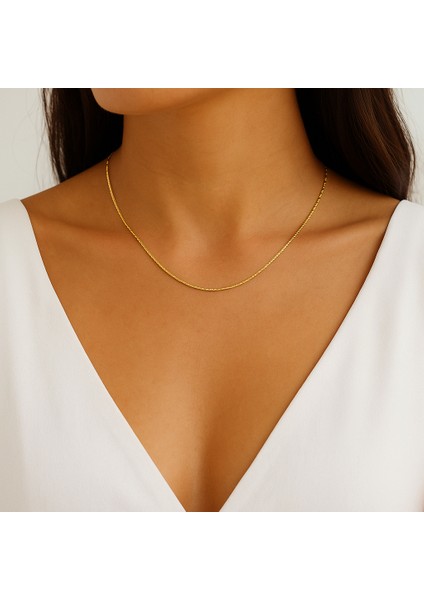 Fıora Gold Renkli Çelik Zincir - Kadın - Şık - Hediyelik