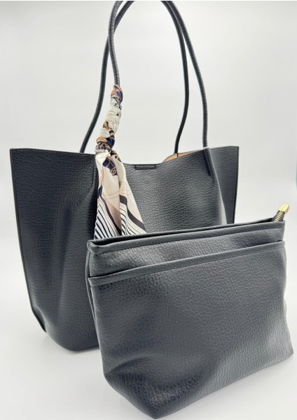 Siyah Fular Detaylı Omuz Çantası Orijinal Levid'or Premium fırsatları