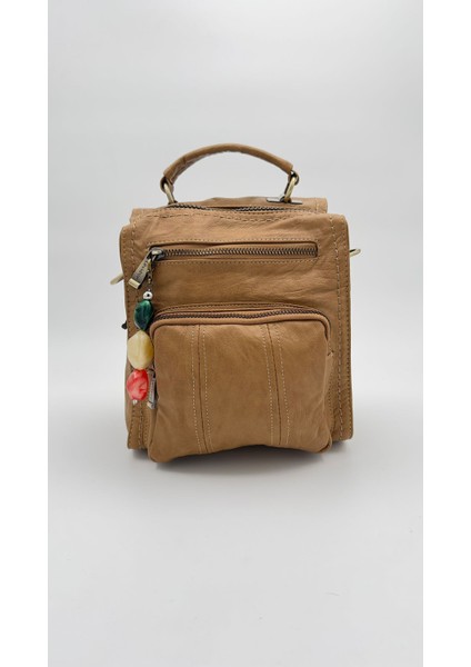 Kahve Kare Sırt Çantası Orijinal Levid'or Premium