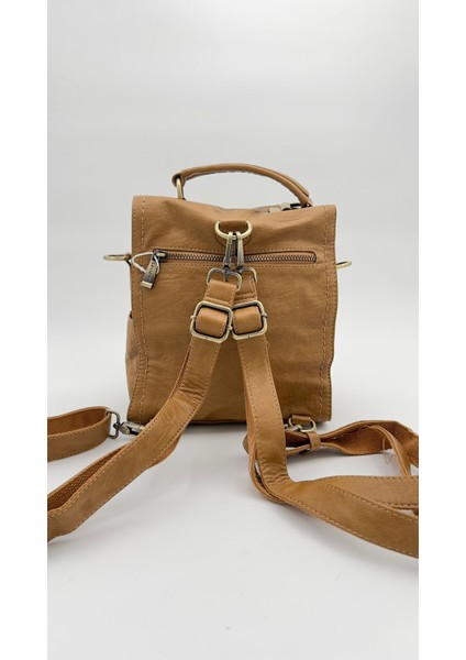 Kahve Kare Sırt Çantası Orijinal Levid'or Premium