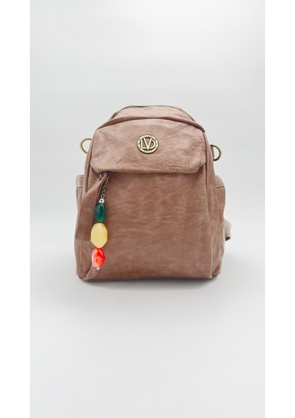 Kahve Metal Logo Detaylı Sırt Çantası Orijinal Levid'or Premium