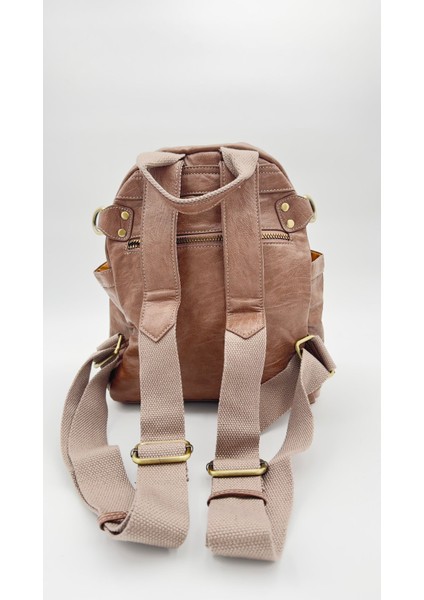 Kahve Metal Logo Detaylı Sırt Çantası Orijinal Levid'or Premium modelleri